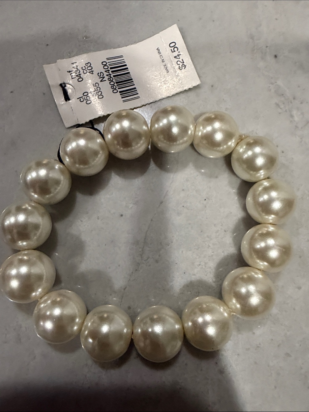 Old Navy Pearl Stretch Bracelet - Ivory Pearlescent